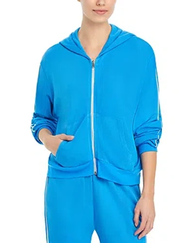 Shop Aqua Lechelle Zippered Hoodie - 100% Exclusive In Surf Blue/white