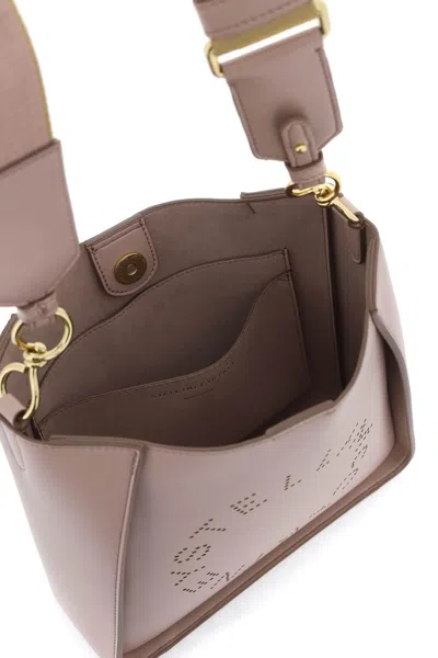 Shop Stella Mccartney Stella Mc Cartney Crossbody Bag With Perforated Stella Logo In 粉色的