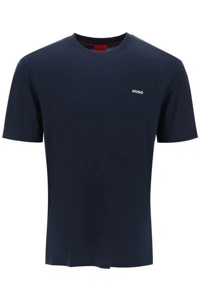 Shop Hugo Logo Oversized T Shirt In Blue