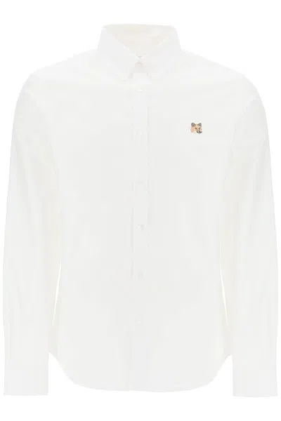 Shop Maison Kitsuné Maison Kitsune "mini Fox Head Oxford Shirt" In White