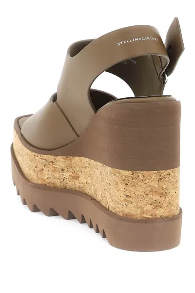 Shop Stella Mccartney Stella Mc Cartney Elyse Platform Sandals With Wedge In Brown