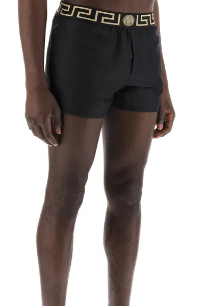 Shop Versace Greek Sea Bermuda Shorts For In Black