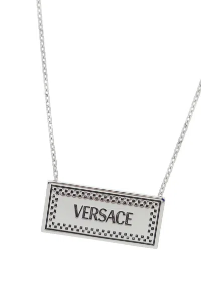 Shop Versace 90's Vintage Logo Necklace In 银