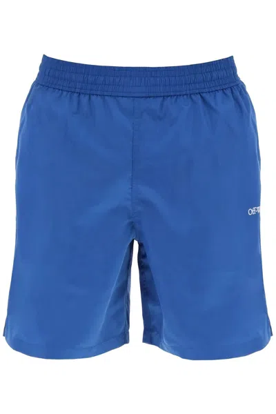 Shop Off-white Off White Surfer Sea Bermuda Shorts In Blue