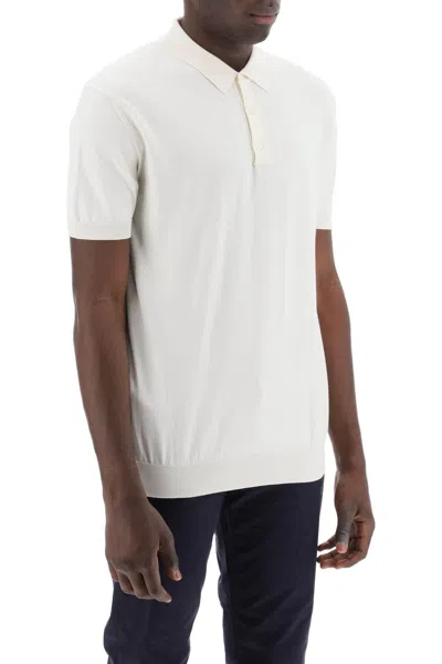 Shop Baracuta Short Sleeved Cotton Polo Shirt For In White