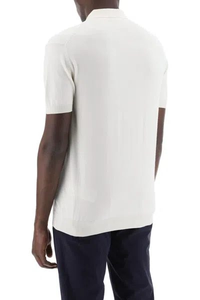 Shop Baracuta Short Sleeved Cotton Polo Shirt For In White