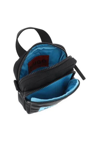 Shop Hugo Nylon Shoulder Bag With Adjustable Strap In 黑色的