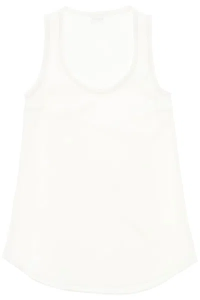 Shop Brunello Cucinelli Tom' Silk Satin Sleeveless Top In White,neutro