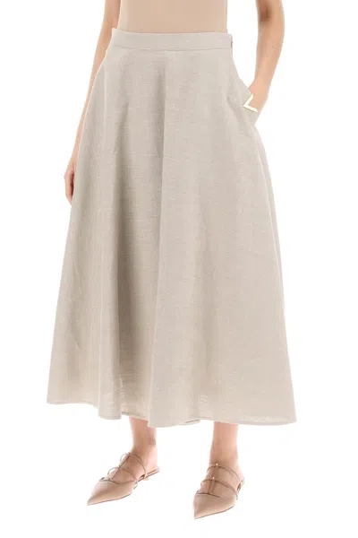 Shop Valentino Garavani Linen Canvas Skirt For Women In 中性