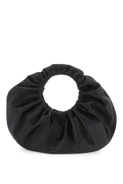 Shop Alexander Wang Satin Handbag With Handle In 黑色的