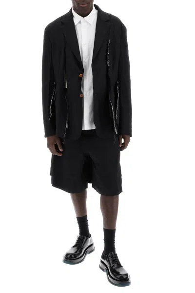 Shop Comme Des Garçons Homme Deux Comme Des Garcons Homme Plus Layered Bermuda Shorts In Black