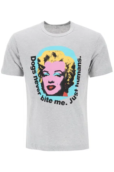 Shop Comme Des Garçons Shirt Comme Des Garcons Shirt Marilyn Monroe Print T In Grey
