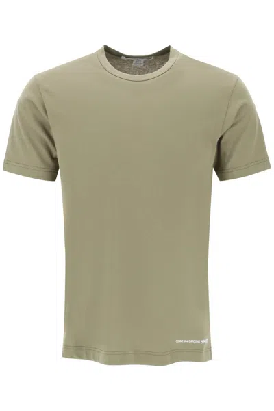 Shop Comme Des Garçons Shirt Comme Des Garcons Shirt Logo Print T Shirt In Khaki