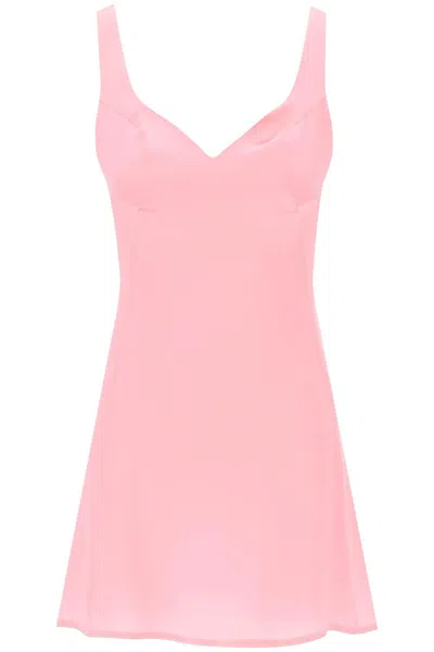 Shop Mvp Wardrobe Ato "mini Martin Crepe Satin Dress In Pink
