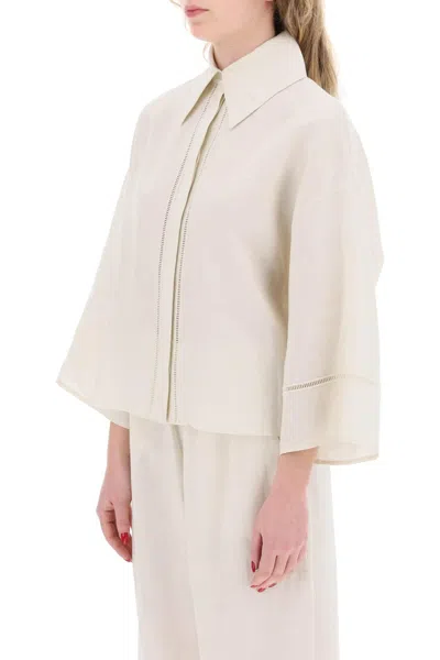 Shop Max Mara Leisure "robinia Linen Shirt For In 白色，中性