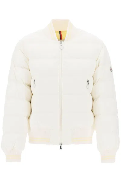 Shop Moncler Argo Padded Bomber Jacket In White