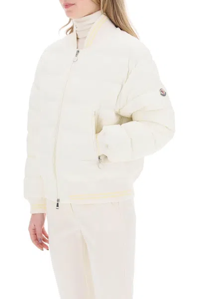 Shop Moncler Argo Padded Bomber Jacket In White