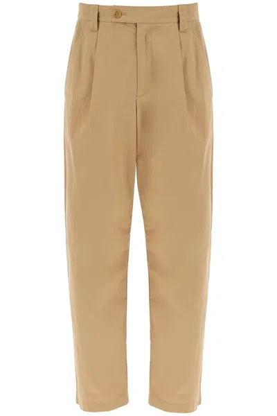 Shop Apc A.p.c. Renato Loose Pants With Pleats In 浅褐色的