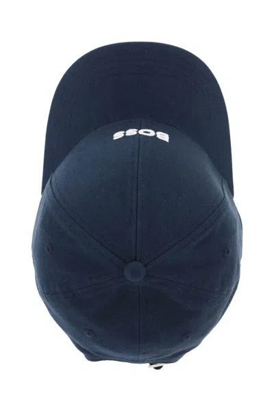 Shop Hugo Boss Boss Baseball Cap With Embroidered Logo In 蓝色的
