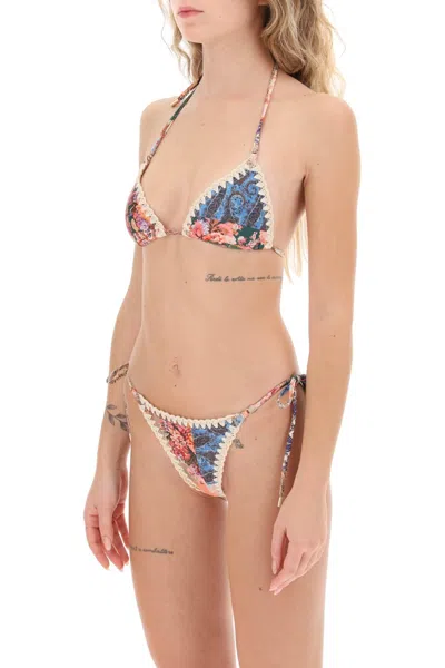Shop Zimmermann Devi Crochet Bikini Set In 多色的