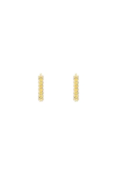 Shop Amina Muaddi Charlotte Earrings With Crystals In 金子