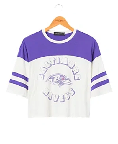 Shop Junk Food Clothing Women's Ravens Hail Mary Tee In Sugar/purple