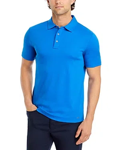 Shop Michael Kors Sleek Slim Fit Polo Shirt In Grecian Blue