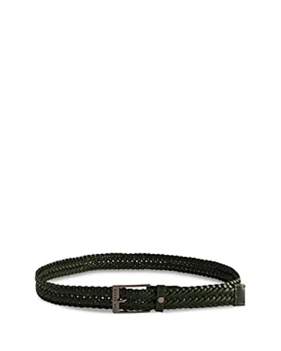 Shop Ted Baker Men's Braided Leather Belt In Green