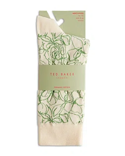 Shop Ted Baker Floral Pattern Socks In Cream