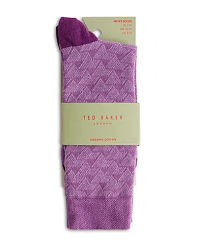 Shop Ted Baker Geometric Pattern Socks In Purple