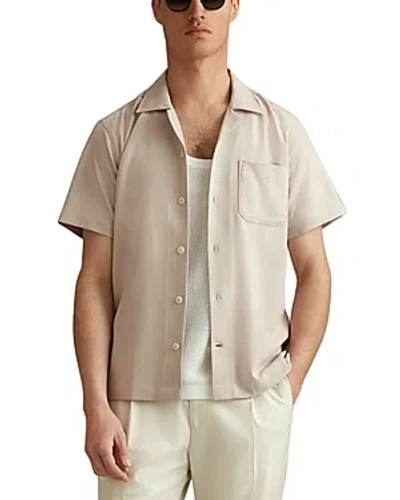Shop Reiss Nitus Cuban Short Sleeve Shirt In Stone