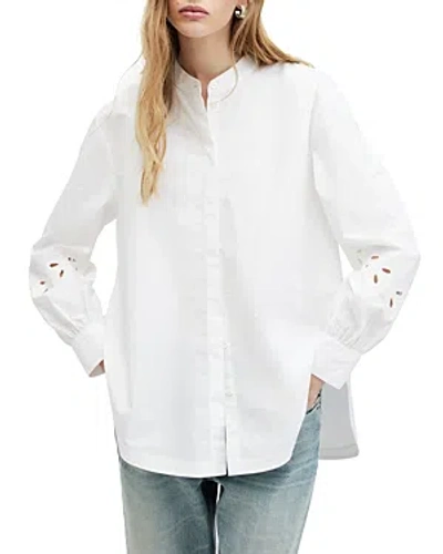 Shop Allsaints Marcie Val Cotton Shirt In White