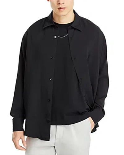 Shop Nn07 Freddy Button Front Long Sleeve Shirt In Black