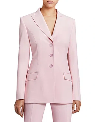 Shop Santorelli Three Button Twill Blazer In Petal Pink
