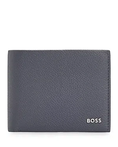 Shop Hugo Boss Highway Bifold Leather Wallet In Medium Grey