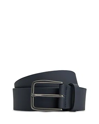 Shop Hugo Boss Men's Tobi Leather Belt In Dark Blue