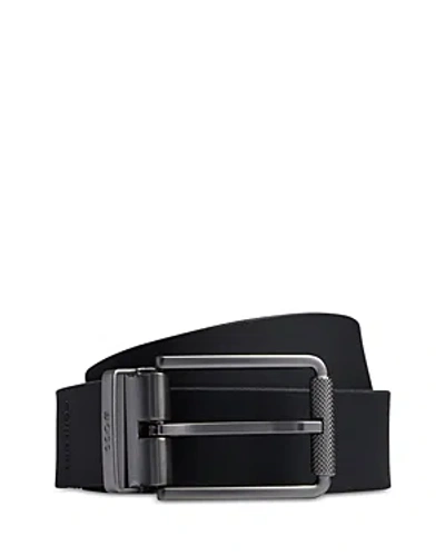 Shop Hugo Boss Men's Stretch Leather Belt In Black