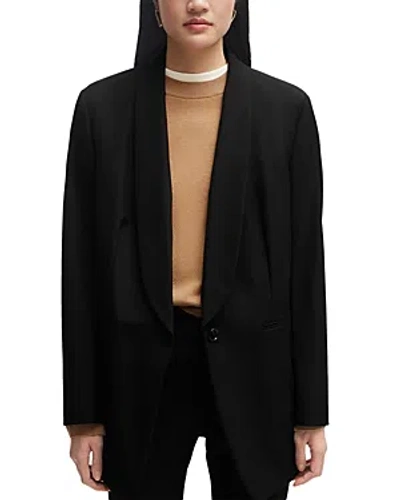 Shop Hugo Boss Jegular Shawl Collar Blazer In Black