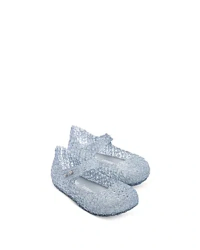 Shop Mini Melissa Girls' Minicampap Glitter Zigzag Mary Jane Flats - Toddler In Clear
