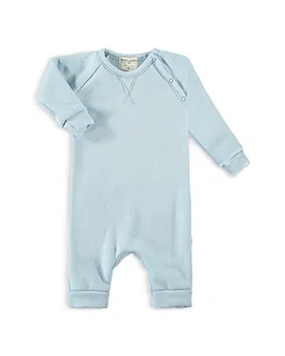 Shop Paigelauren Boys' Blanket Blend Sweatshirt Romper - Baby In Blue