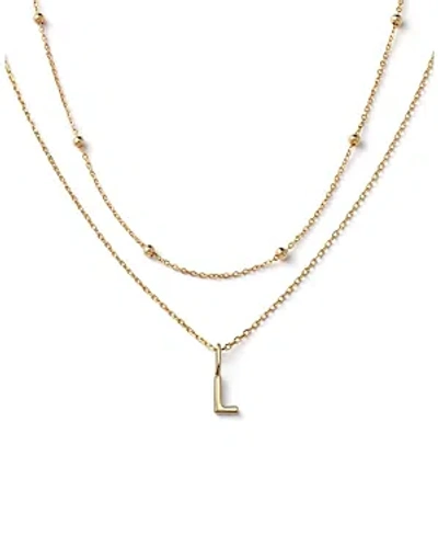 Shop Ana Luisa 10k Gold Layered Letter Necklace In Letter L Solid Gold