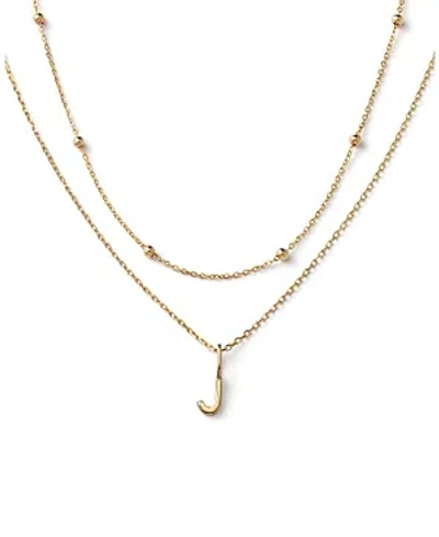 Shop Ana Luisa 10k Gold Layered Letter Necklace In Letter J Solid Gold
