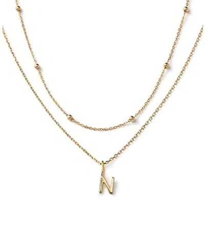 Shop Ana Luisa 10k Gold Layered Letter Necklace In Letter N Solid Gold