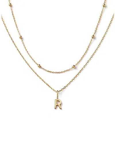 Shop Ana Luisa 10k Gold Layered Letter Necklace In Letter R Solid Gold