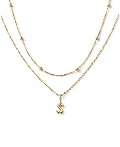Shop Ana Luisa 10k Gold Layered Letter Necklace In Letter S Solid Gold