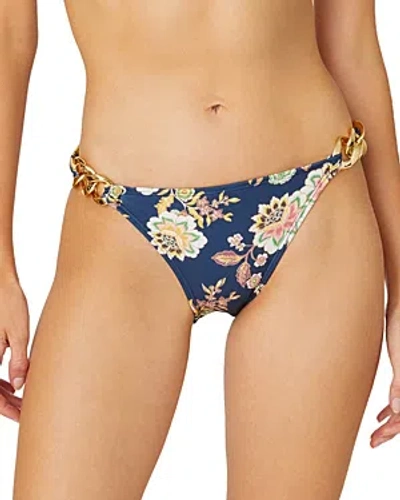 Shop Shoshanna Chain Link Bikini Bottoms In Navy Multi
