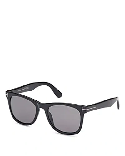 Shop Tom Ford Kevyn Square Sunglasses, 52mm In Black/gray Polarized Solid