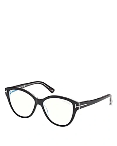 Shop Tom Ford Cat Eye Blue Light Glasses, 54mm In Black