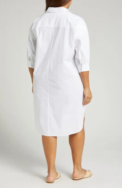 Shop Nordstrom Oversize Cotton Poplin Dress In White