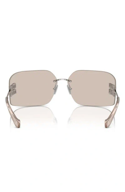 Shop Miu Miu 80mm Oversize Irregular Sunglasses In Silver